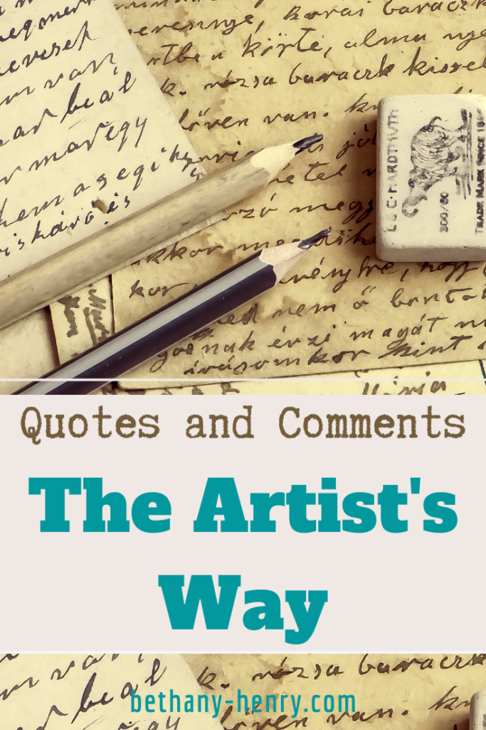 Quotes and Comments on The Artist's Way - Bethany Henry